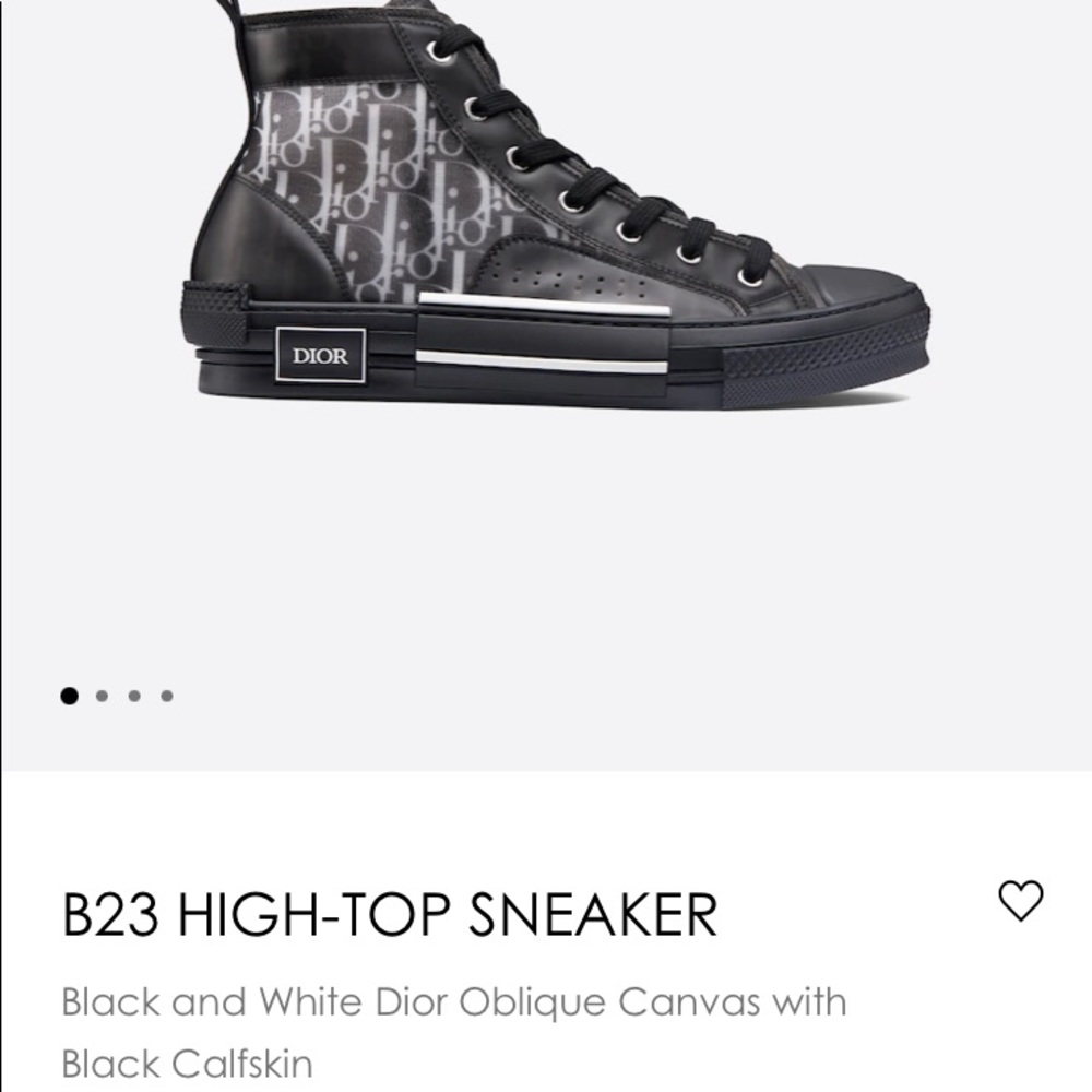 Dior B23 Hightop sneakers. Black and white  MEN